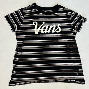 Vans Striper Crew Neck Tee Size Small EUC